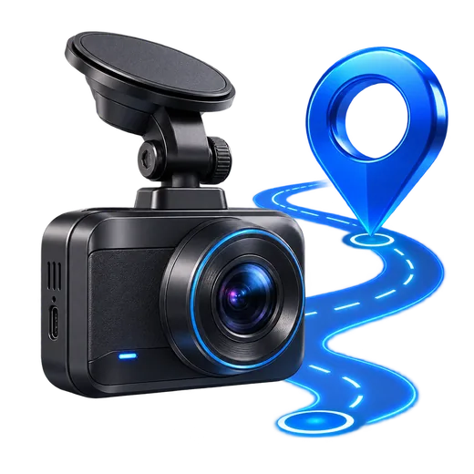 Dashcam con registro GPS de ubicación y ruta